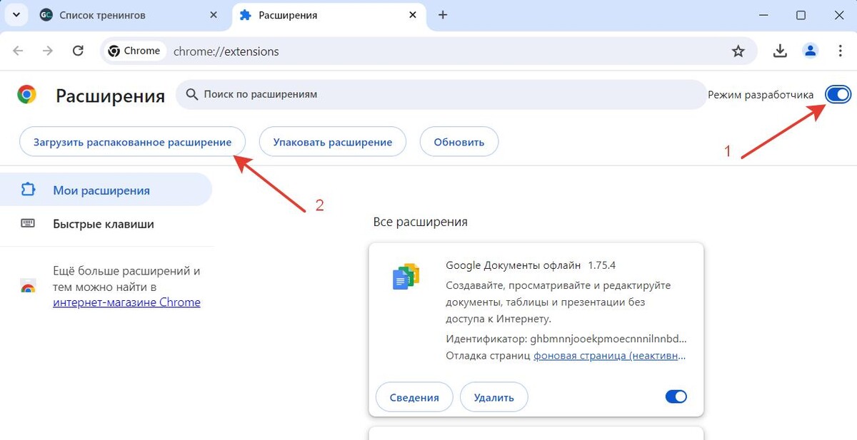 Режим разработчика Режим разработчика