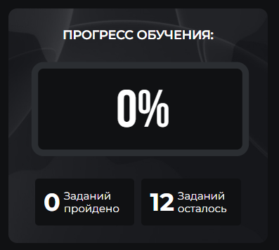 <p>Прогресс-бар обучения на курсе</p>
<p>Прогресс-бар обучения на курсе</p>
