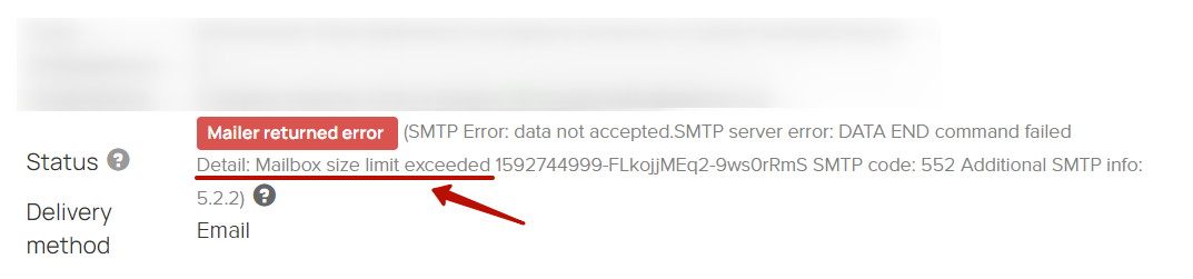 <p>
</p><h4>An example of an error returned. In the error details, we see that the user's mailbox was full.</h4> <p>
</p><h4>An example of an error returned. In the error details, we see that the user's mailbox was full.</h4>
