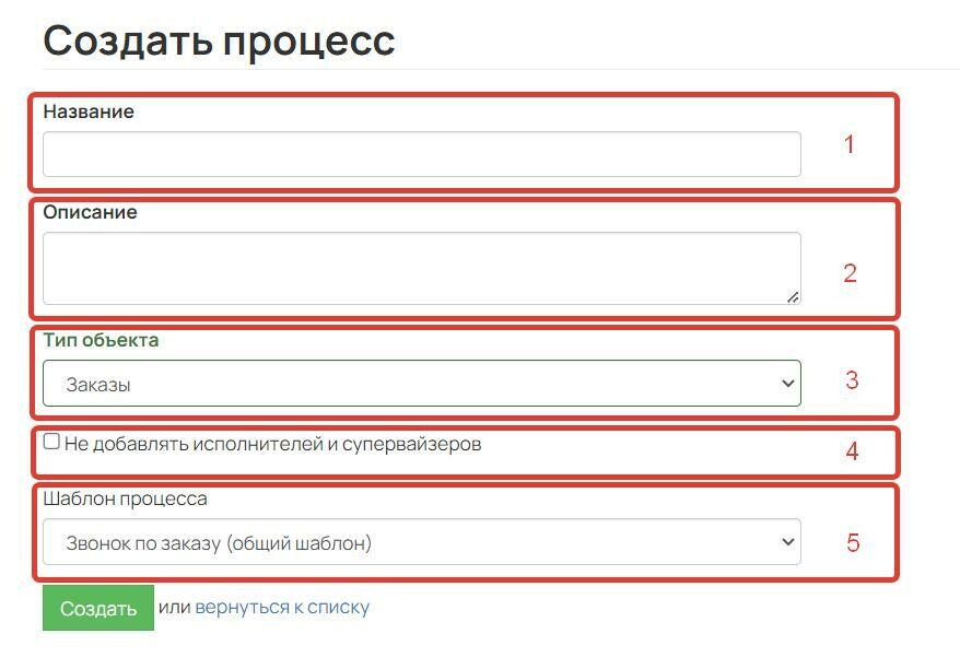 Создание процесса Создание процесса
