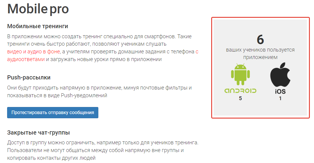 Количество учеников, использующих приложение Количество учеников, использующих приложение