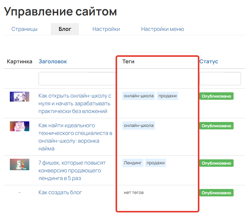 <p>Добавление тега в списке статей</p> <p>Добавление тега в списке статей</p>