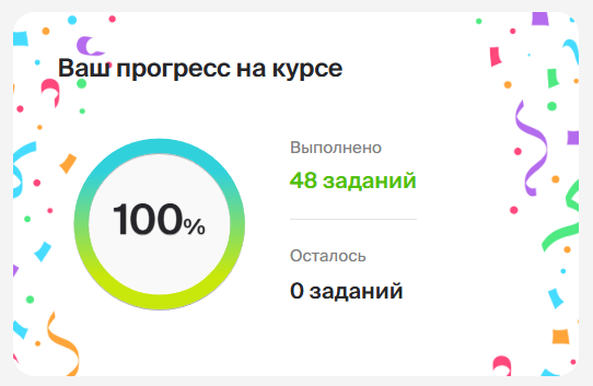 <p>После завершения курса вид прогресс-бара меняетсся на праздничный</p> <p>После завершения курса вид прогресс-бара меняетсся на праздничный</p>
