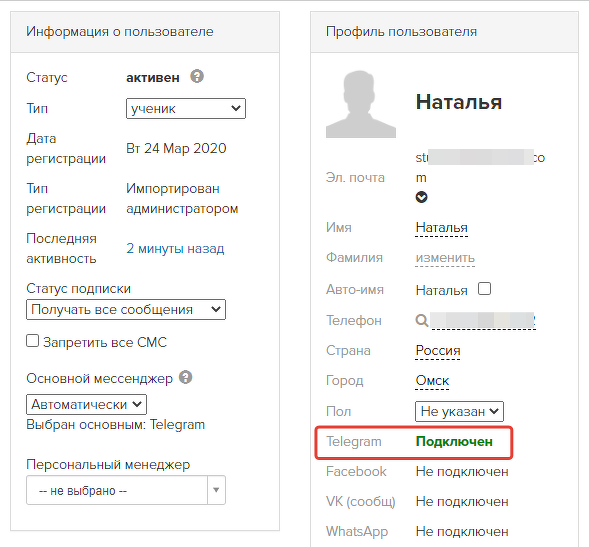 Проверка привязки Telegram Проверка привязки Telegram