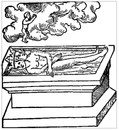 Рис. 7 Разложение. Илл. из алхимического трактата «Rosarium Philosophorum», Франкфурт, 1550 г Рис. 7 Разложение. Илл. из алхимического трактата «Rosarium Philosophorum», Франкфурт, 1550 г