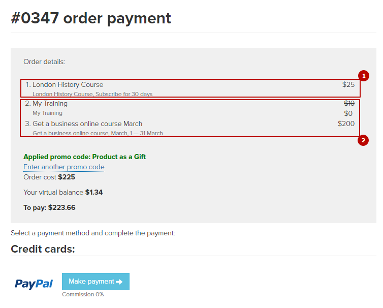 <p>
The order contains 1) the offer specified in the promotion; 2) 2 more items as indicated in the promotion. </p>
<p>
The order contains 1) the offer specified in the promotion; 2) 2 more items as indicated in the promotion. </p>