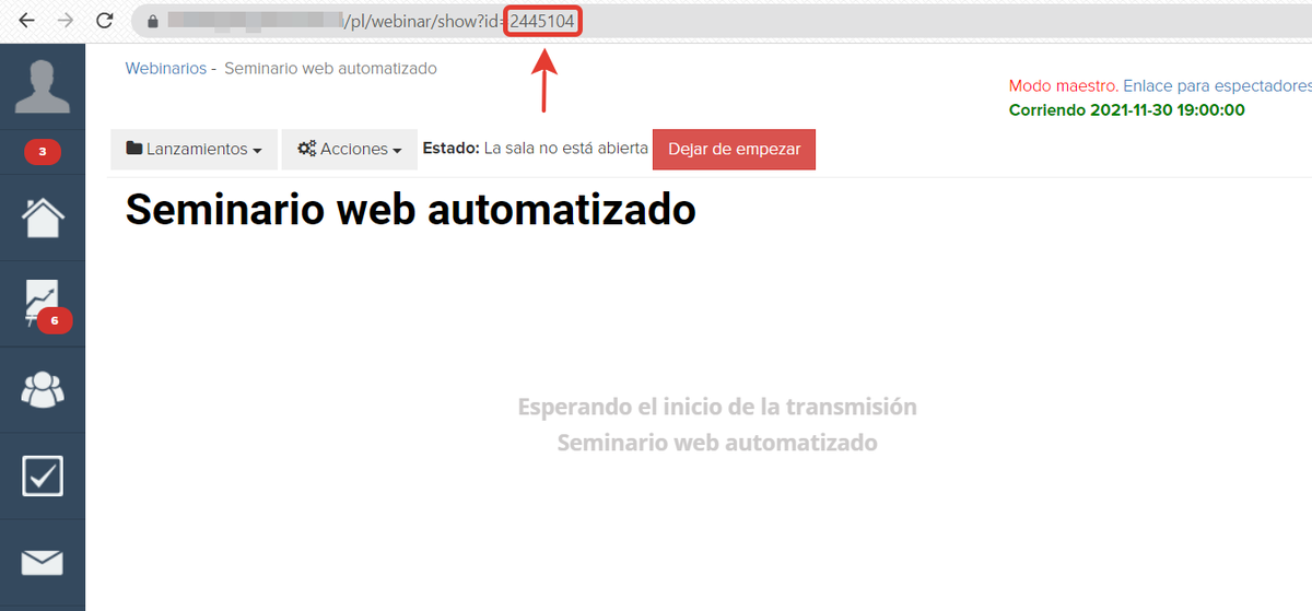 <p>
		id del seminario web automatizado de la barra de direcciones.	</p>