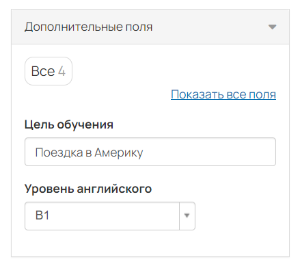 <p>В дополнительных полях можно </p><p>фиксировать любые нужные данные</p>