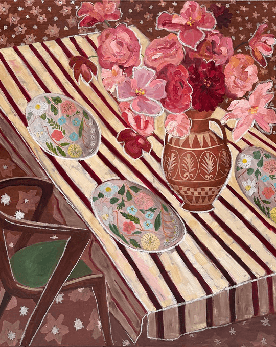 <p>Пионы в греческой вазе, 2025<br>Холст, масло, масляная пастель<br>100 Х 120 cm</p>