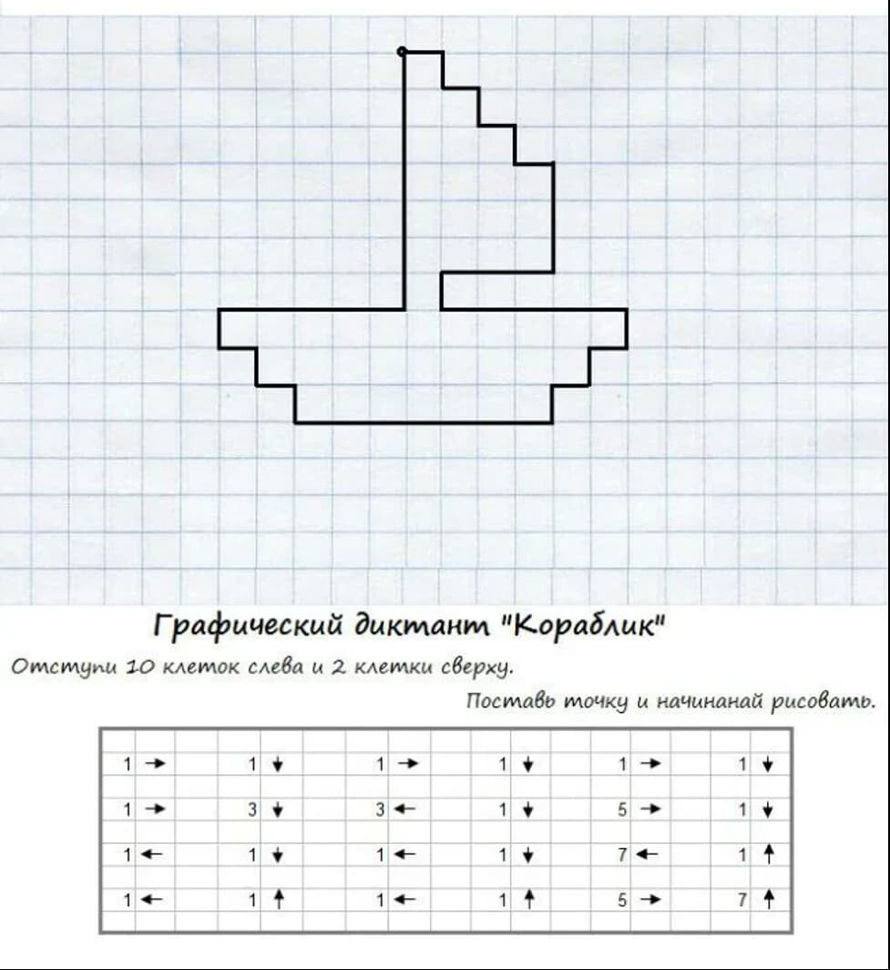 Рисунки по клеточкам лево право в тетради