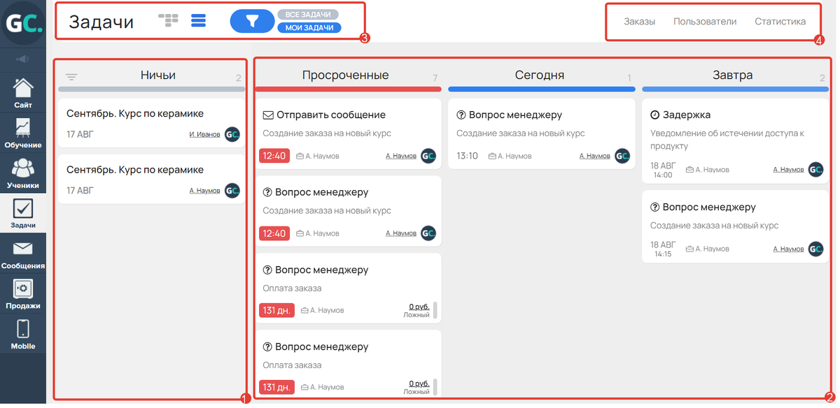 Доска задач для эффективной работы и контроля процессов онлайн-школы ...