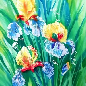 Работа ученицы курса: ирисы