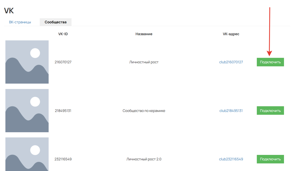 Подключение сообщества