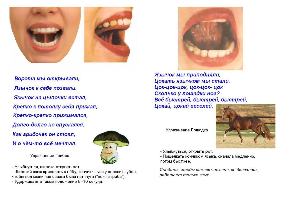 Артикуляционная гимнастика в картинках и в стихах