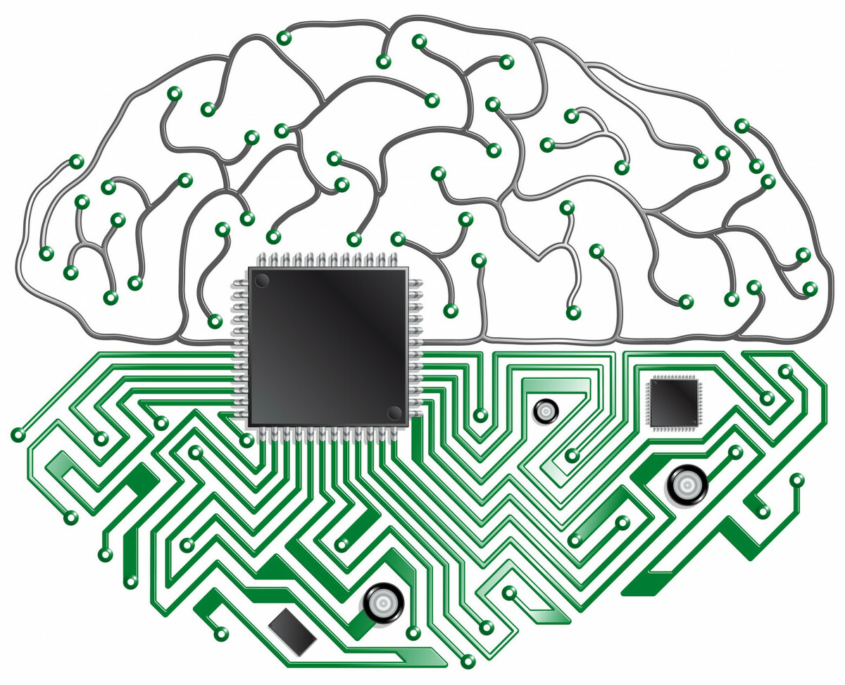 Человеческий мозг и компьютер. Мозг компьютера. Электронный мозг. Искусственный мозг. Микросхема искусственного интеллекта.