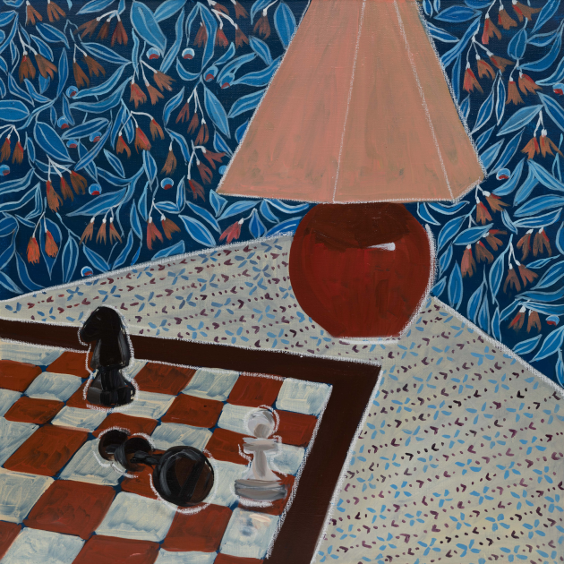 <p>
		
		
		
				Шахматы на синем,</p>2025<p>Холст, масло, масляная пастель </p><p>60 Х 60 cm</p>					