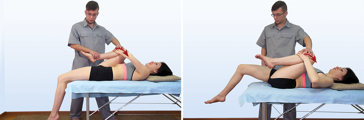 Рисунок 2. Исследование укорочения прямой мышцы бедра - техника выполнения