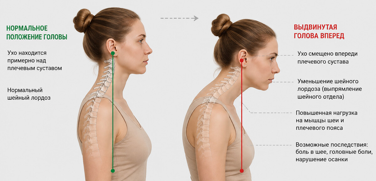 Рисунок 3. Положение головы вперед (forward head posture)