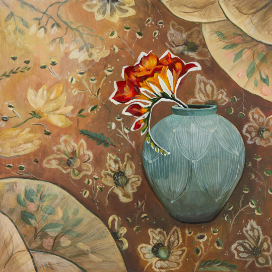 <p>Селадоновая ваза, 2021<br>Холст, масло, масляная пастель<br>60 Х 60 cm</p>