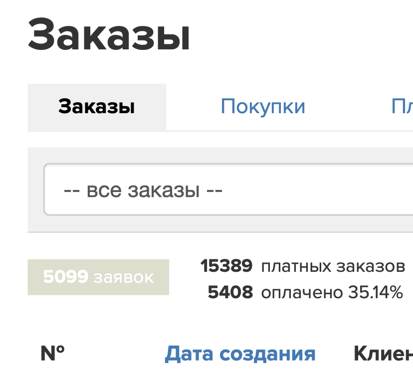 Заказы из наших аккаунтов