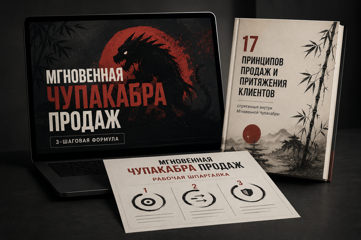 Комплект «Мгновенная Чупакабра Продаж»: микротренинг, PDF с 17 принципами и рабочая шпаргалка